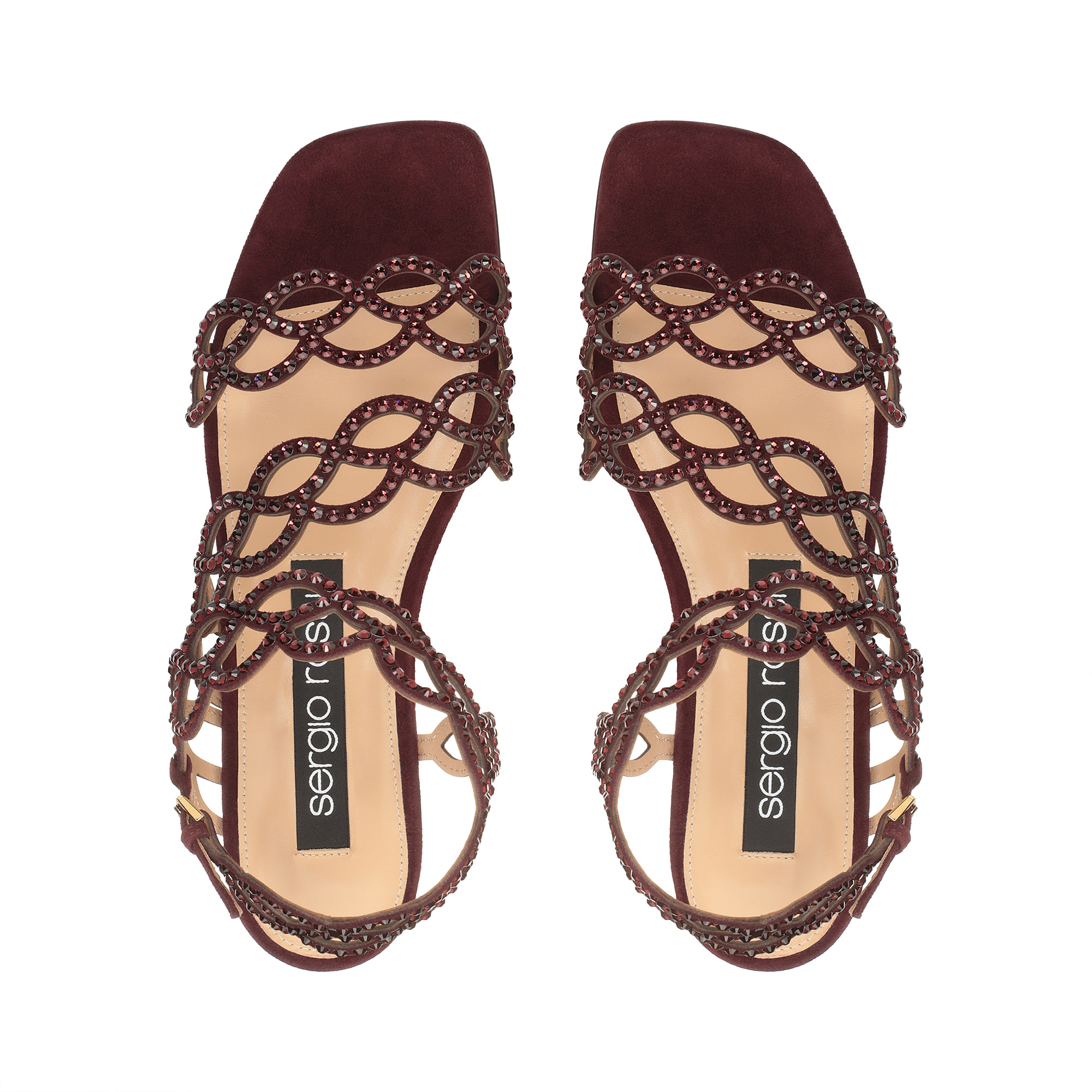 希少日本限定色【Sergio Rossi】 sr Mermaid-Flat sandalsカーキ Flat sandals Pink Low heel: 15mm, sr Mermaid - Flat sandals
