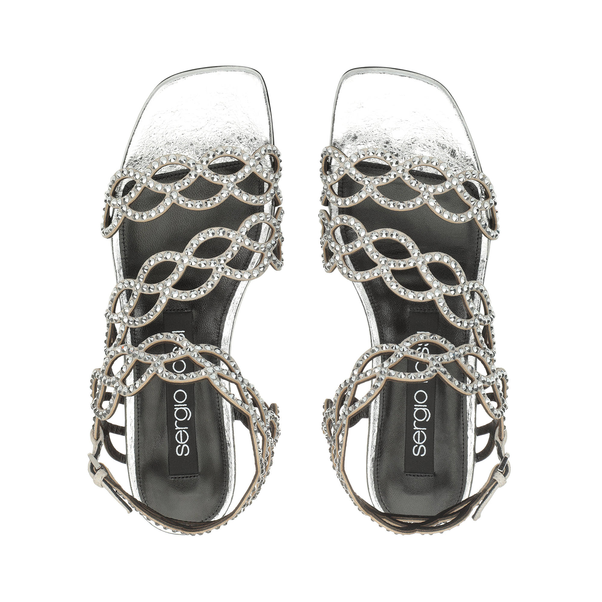 ★クリスタル煌めく★Sergio Rossi★ sr Mermaid-Sandals Grey サンダル グレー ハイヒール: 90mm, sr Mermaid - Sandals Grey