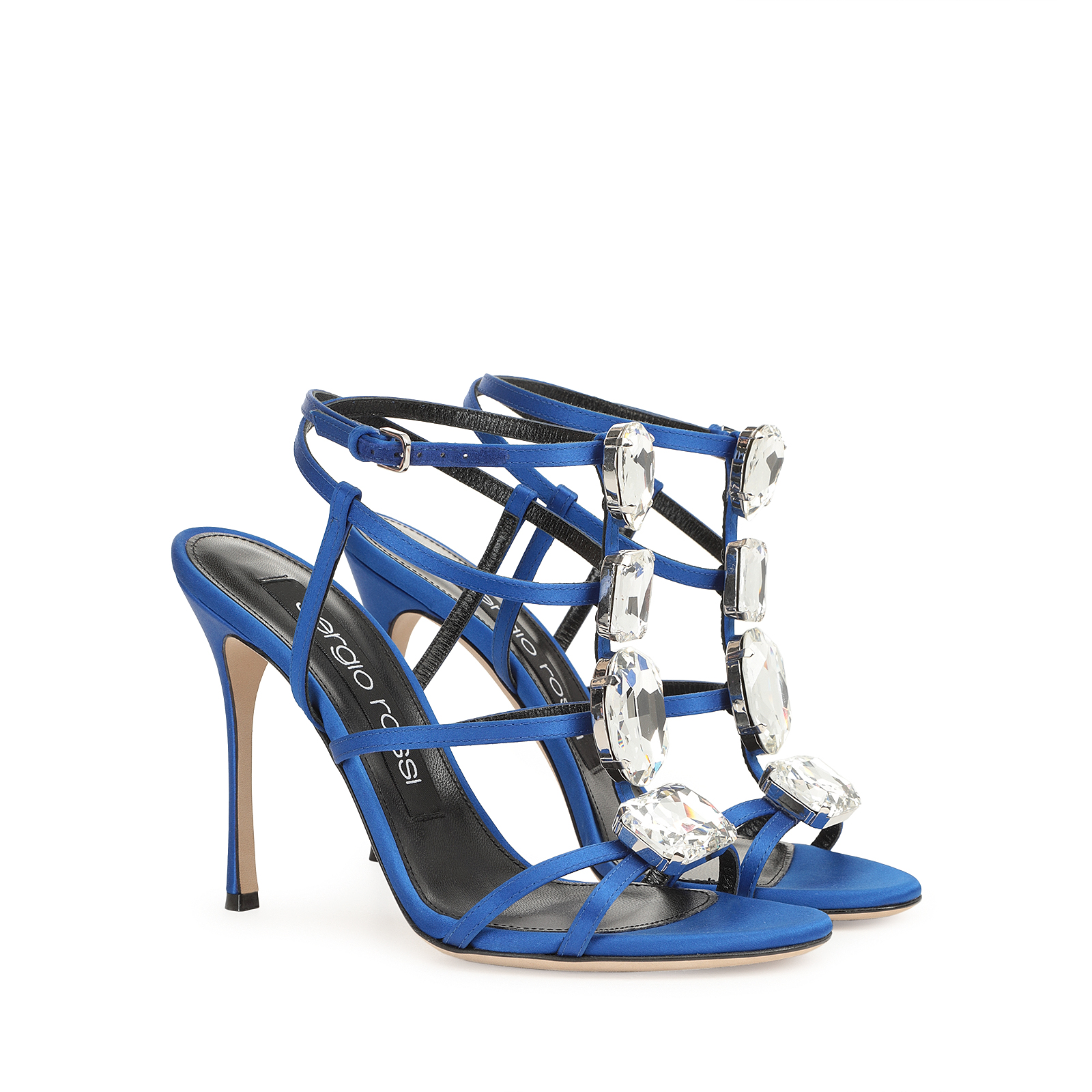 【Sergio Rossi】Sr Godiva opera satin ハイヒール 105mm Sandals Blue High heel: 105mm, sr Godiva Opera | Sergio Rossi