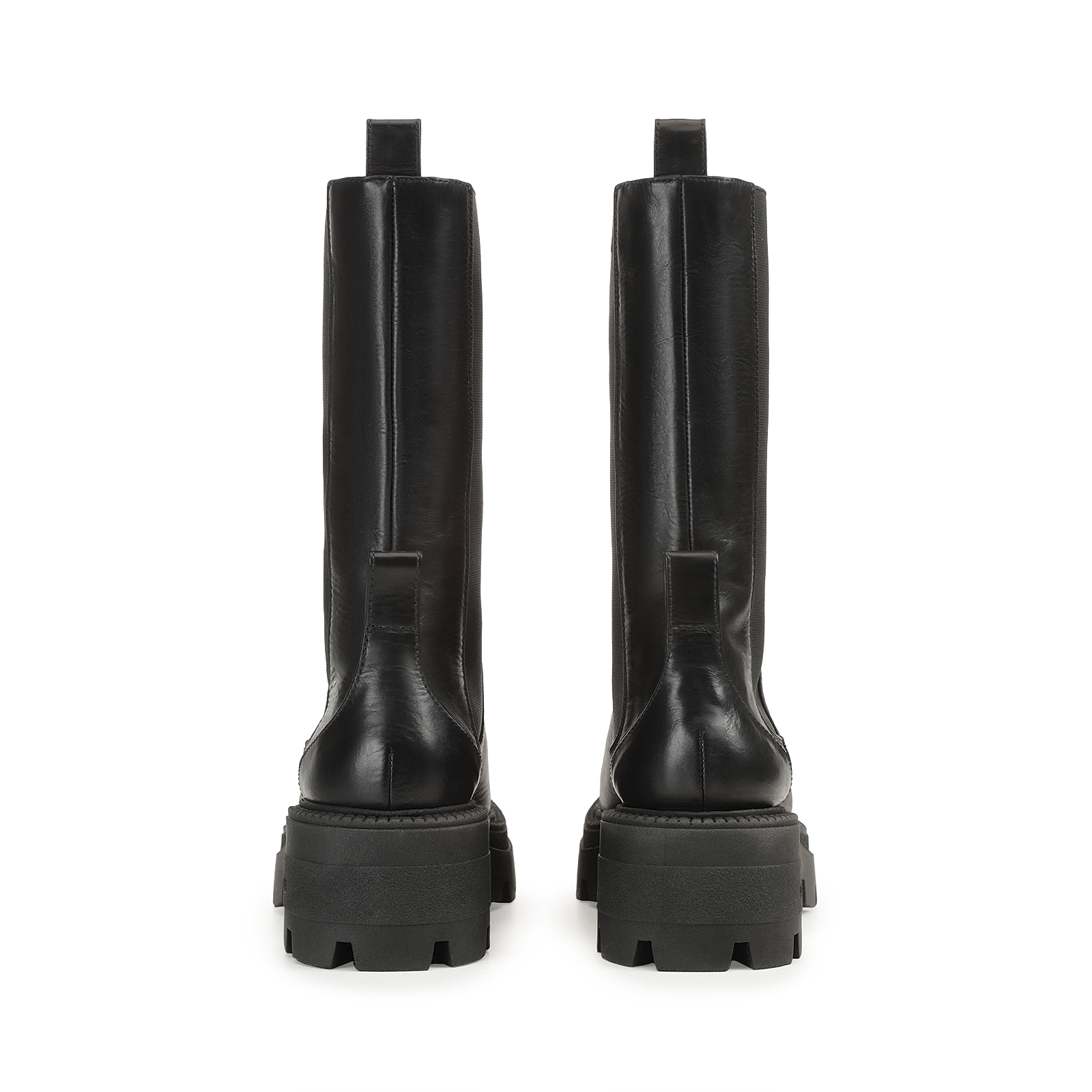 セルジオロッシ☆Sr Milla glossy calf 厚底ミドルブーツ Booties Black Low heel: 25mm, sr Milla - Booties Black
