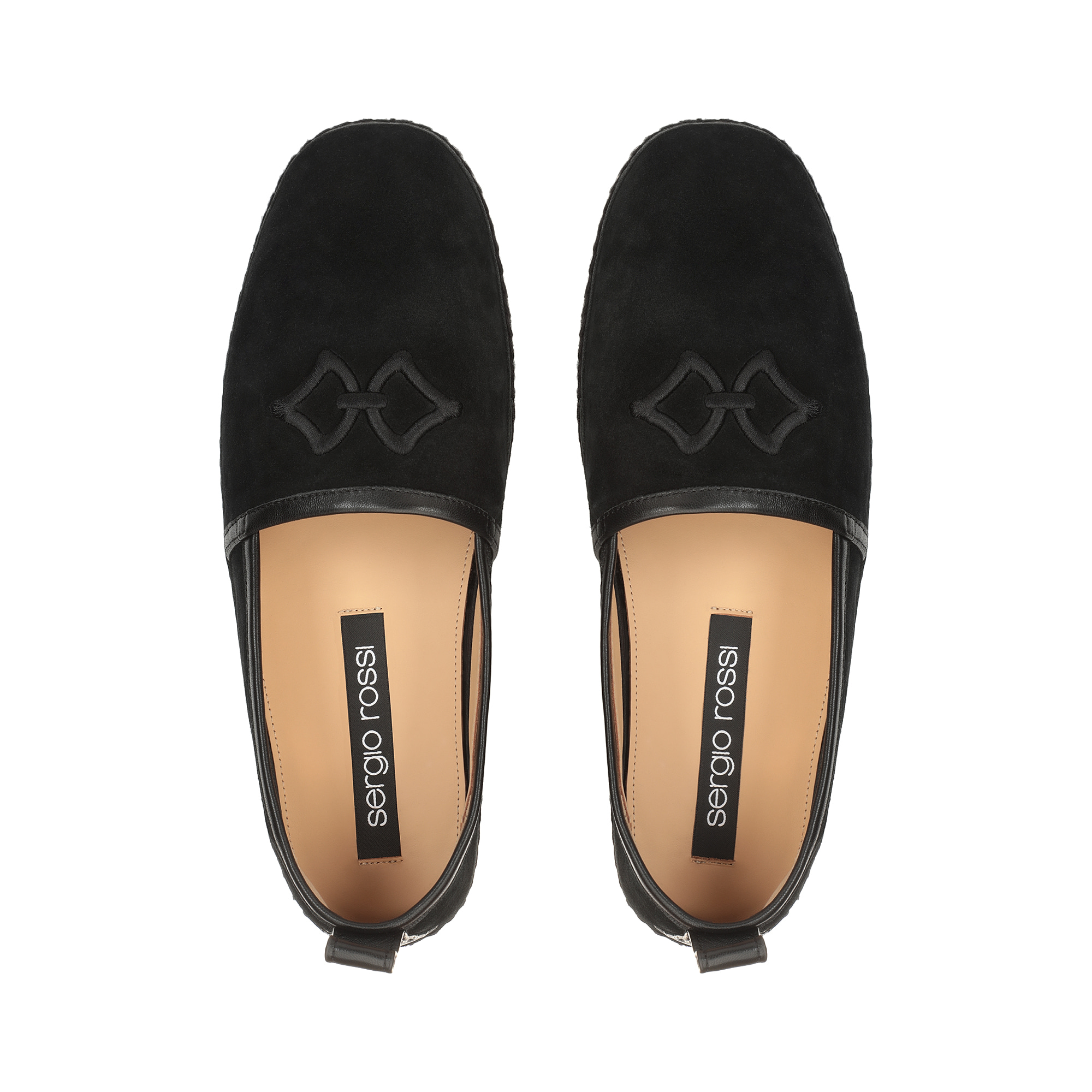 【直営店】Sergio Rossi sr Sea Scale Embroidery - Loafers Loafers Black Flat, sr Sea Scale Embroidery - Loafers Black