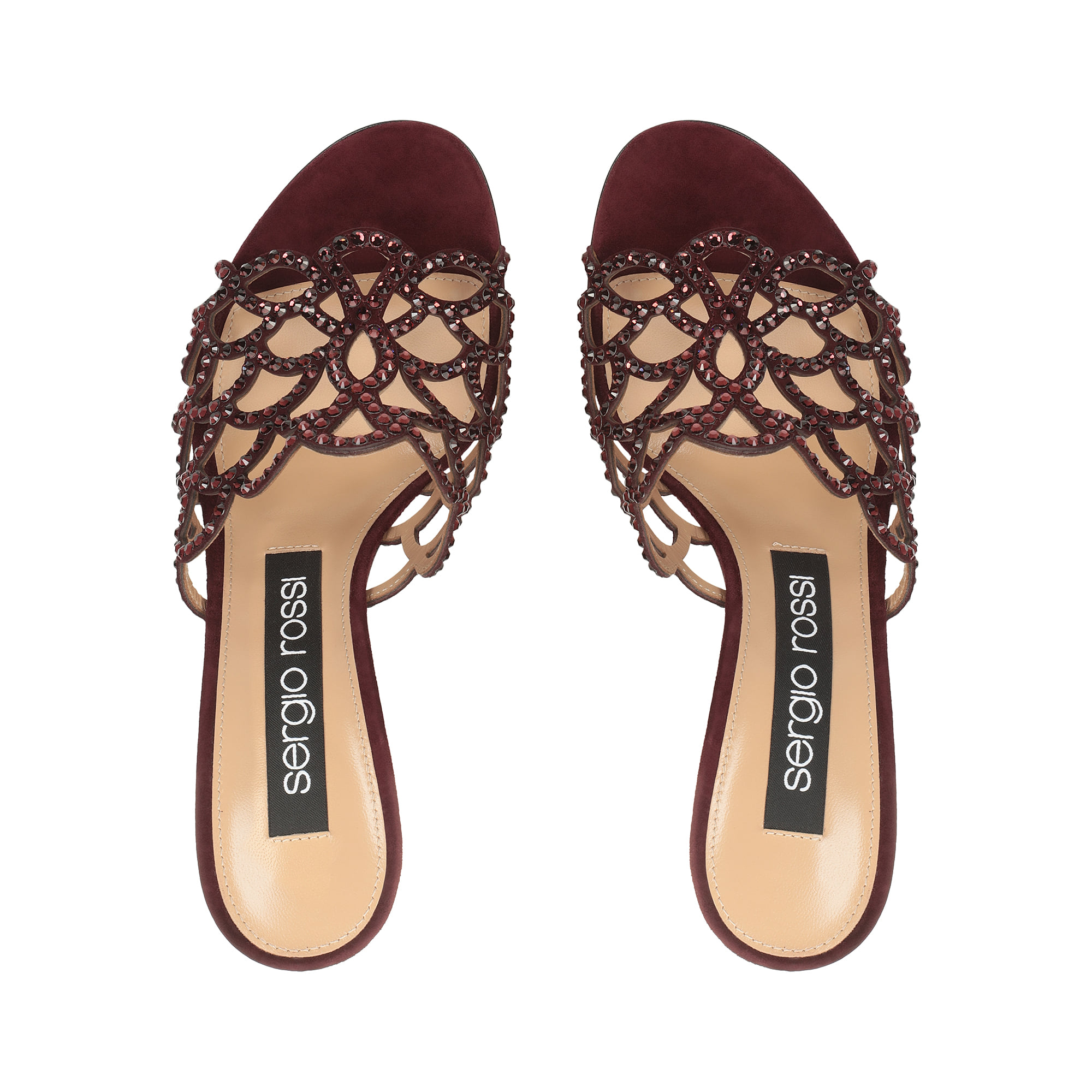 ★SS25新作【Sergio Rossi】sr Mermaid-Sandals Wine Sandals Red High heel: 90mm, sr Mermaid - Sandals Wine