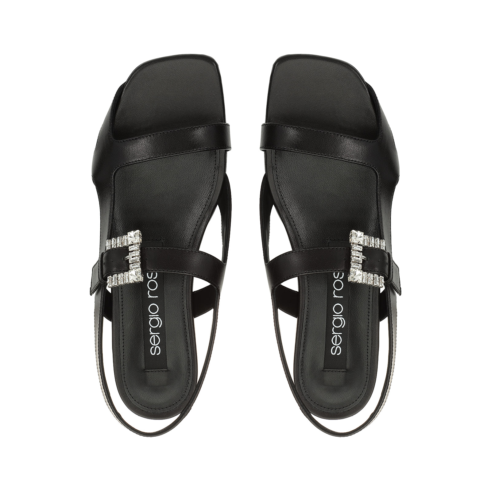 【送関込】Sergio Rossi☆sr Spongy Sandals Black Sandals Black High heel: 100mm, sr Bella - Sandals Black