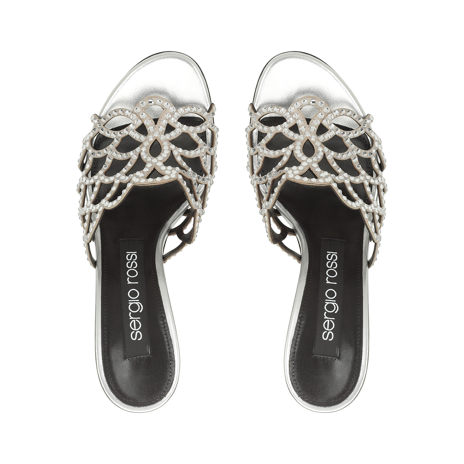 SERGIO ROSSI●Precious掲載●SR Mermaidシルバーレザーサンダル サンダル グレー ハイヒール: 90mm, sr Mermaid - Sandals