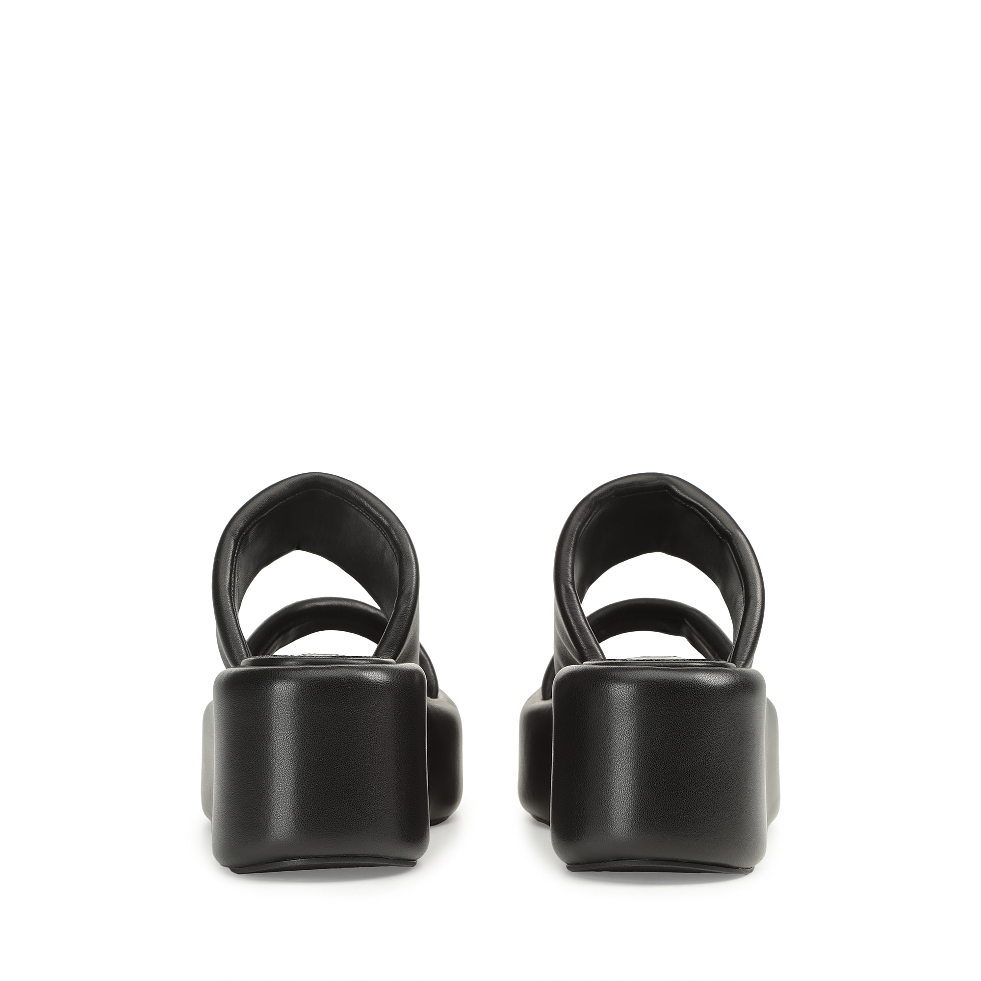 【Sergio Rossi】SR Spongy プラットフォーム サンダル 10㎜ サンダル ブラック フラット: 10mm, sr Spongy - Wedges Black