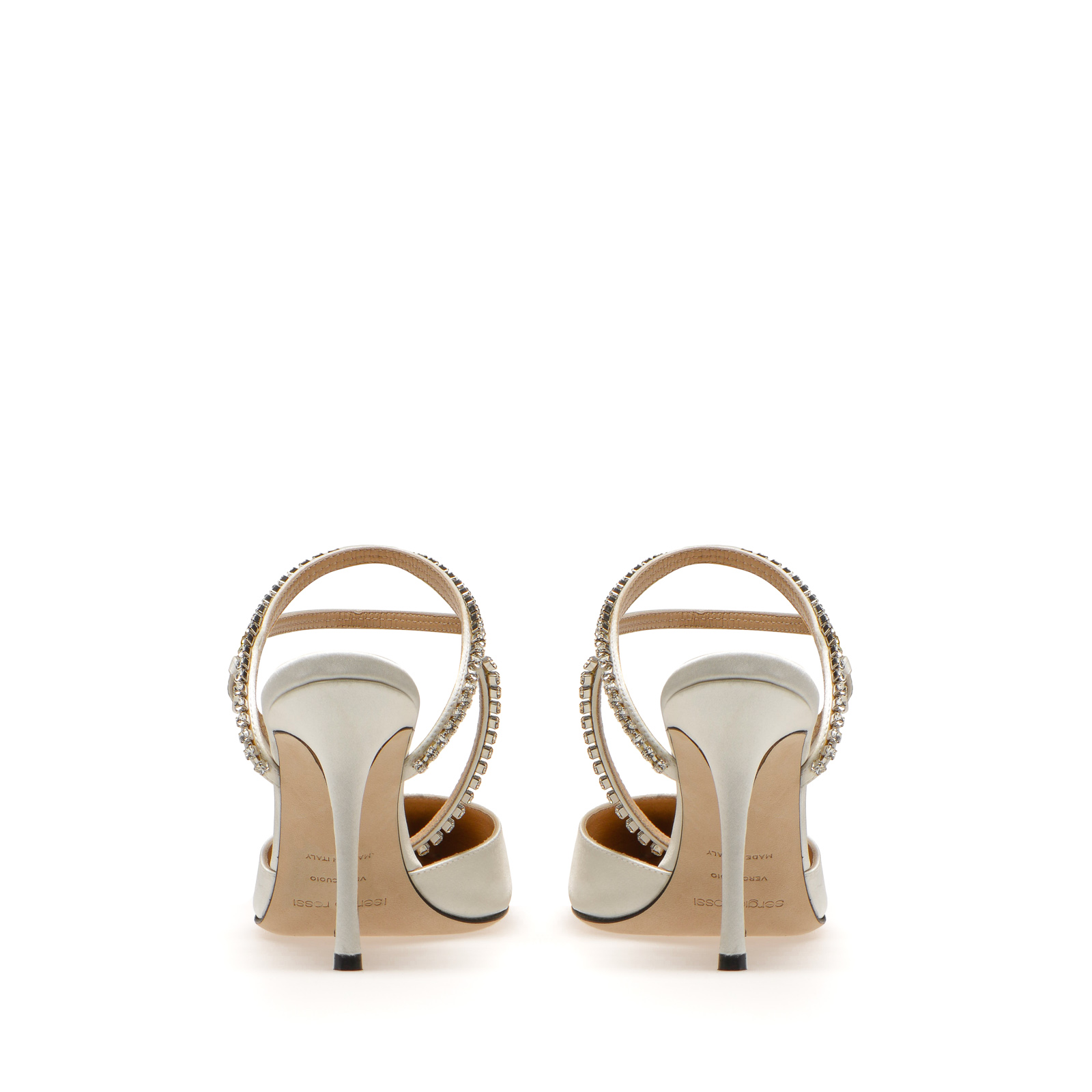 Slingbacks White High heel: 90mm, Godiva Bridal - Slingbacks