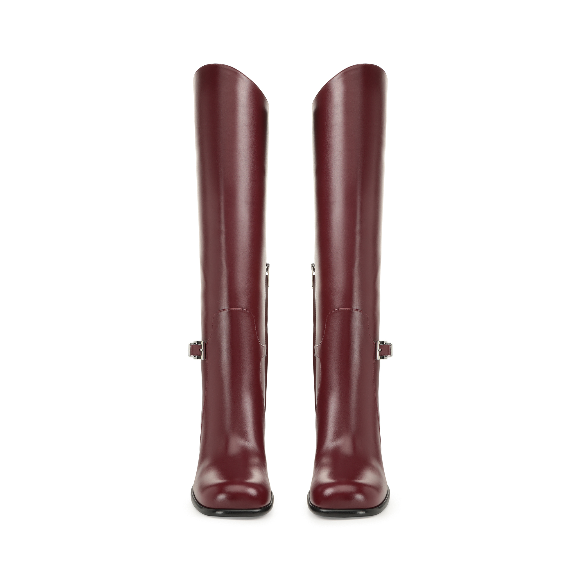 【Sergio Rossi】SR Nora レザー ワイン ブーツ Stiefel Rot Mittlere Absätze: 75mm, sr Nora - Boots Wine