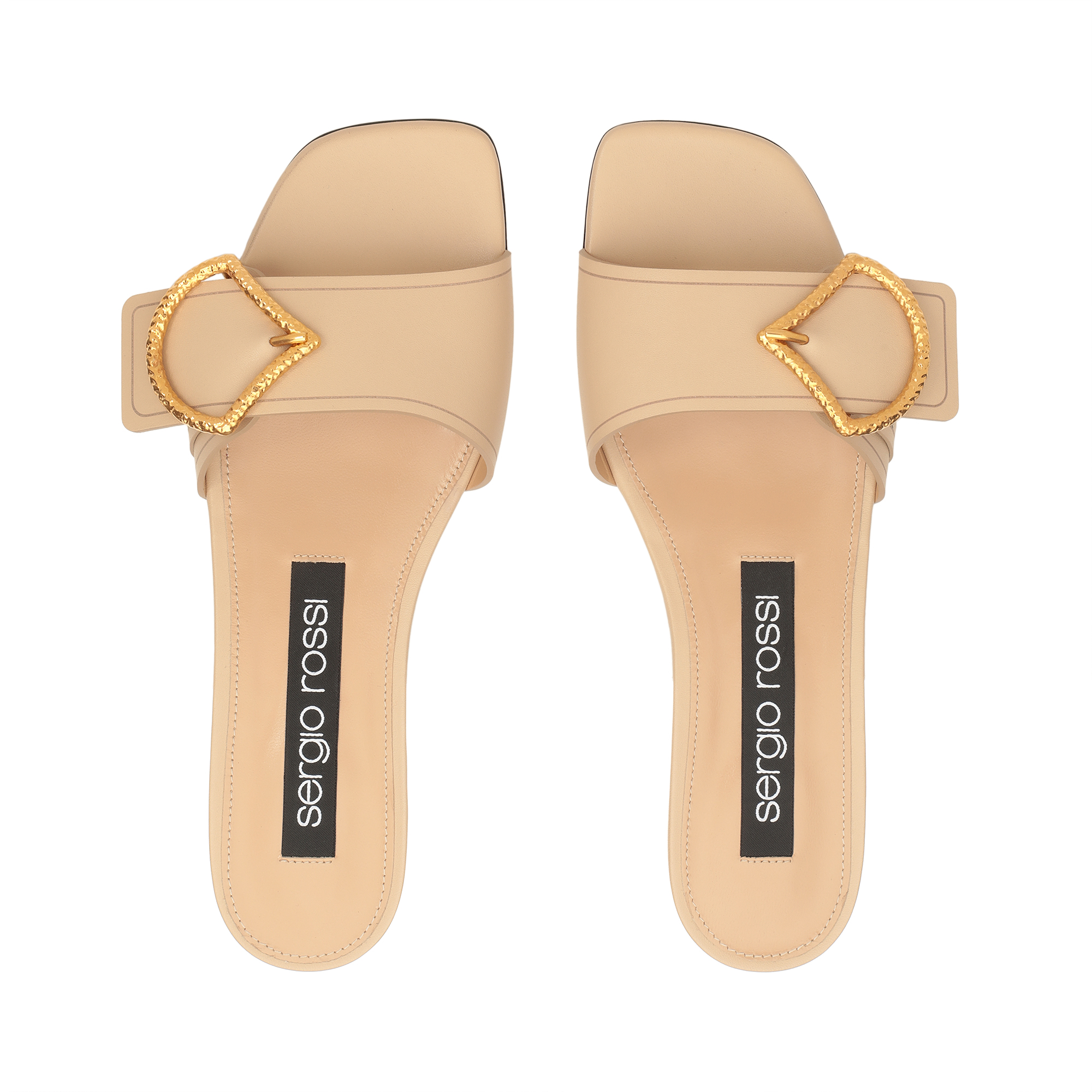★2025SS★【Sergio Rossi】 sr Nora - Flat sandals Chalk Sandalen Beige Hohe Absätze: 95mm, sr Nora - Sandals Chalk