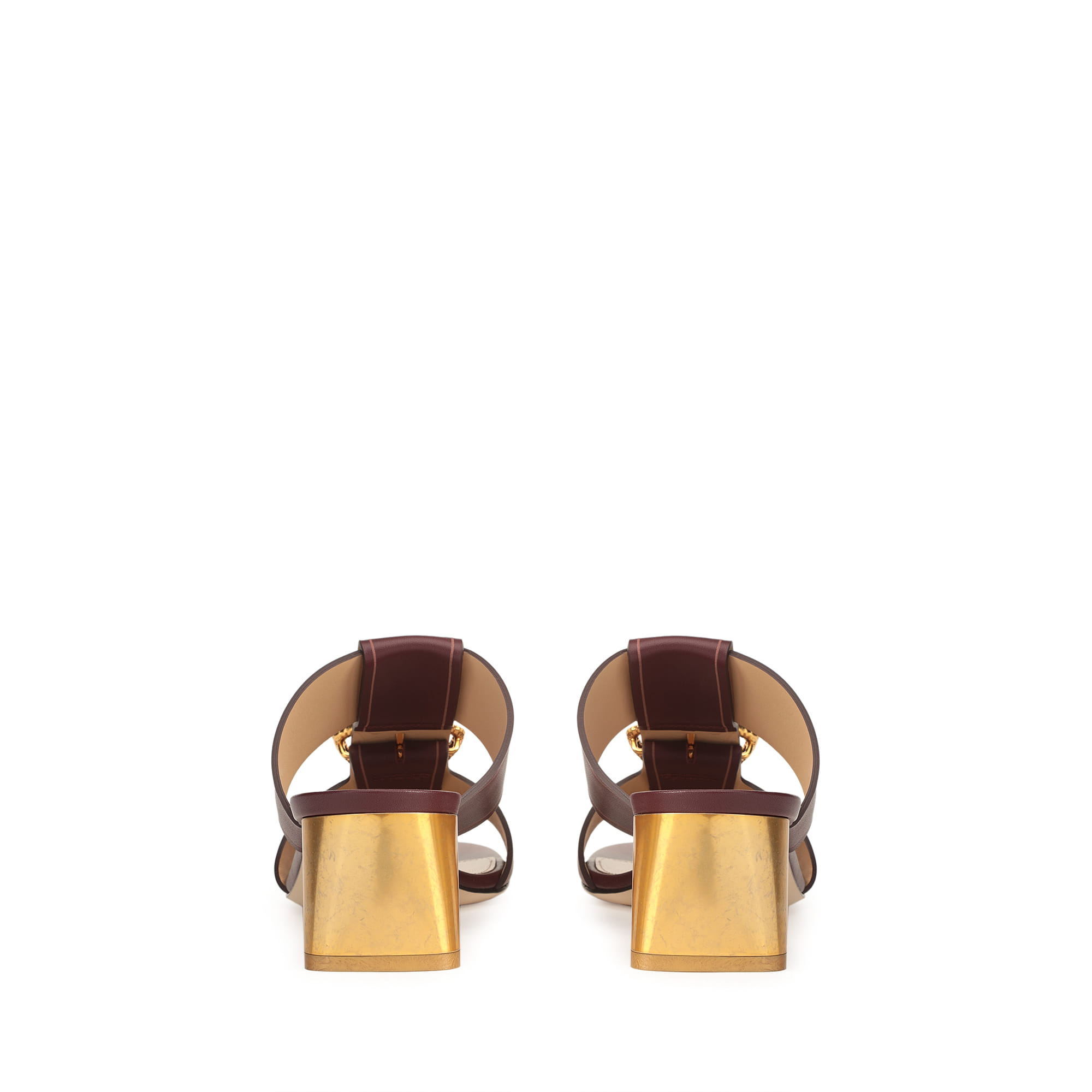 セルジオロッシ☆バーガンディレザーサンダル wine/sr Sea Scale サンダル レッド ミッドヒール: 50mm, sr Sea Scale - Sandals