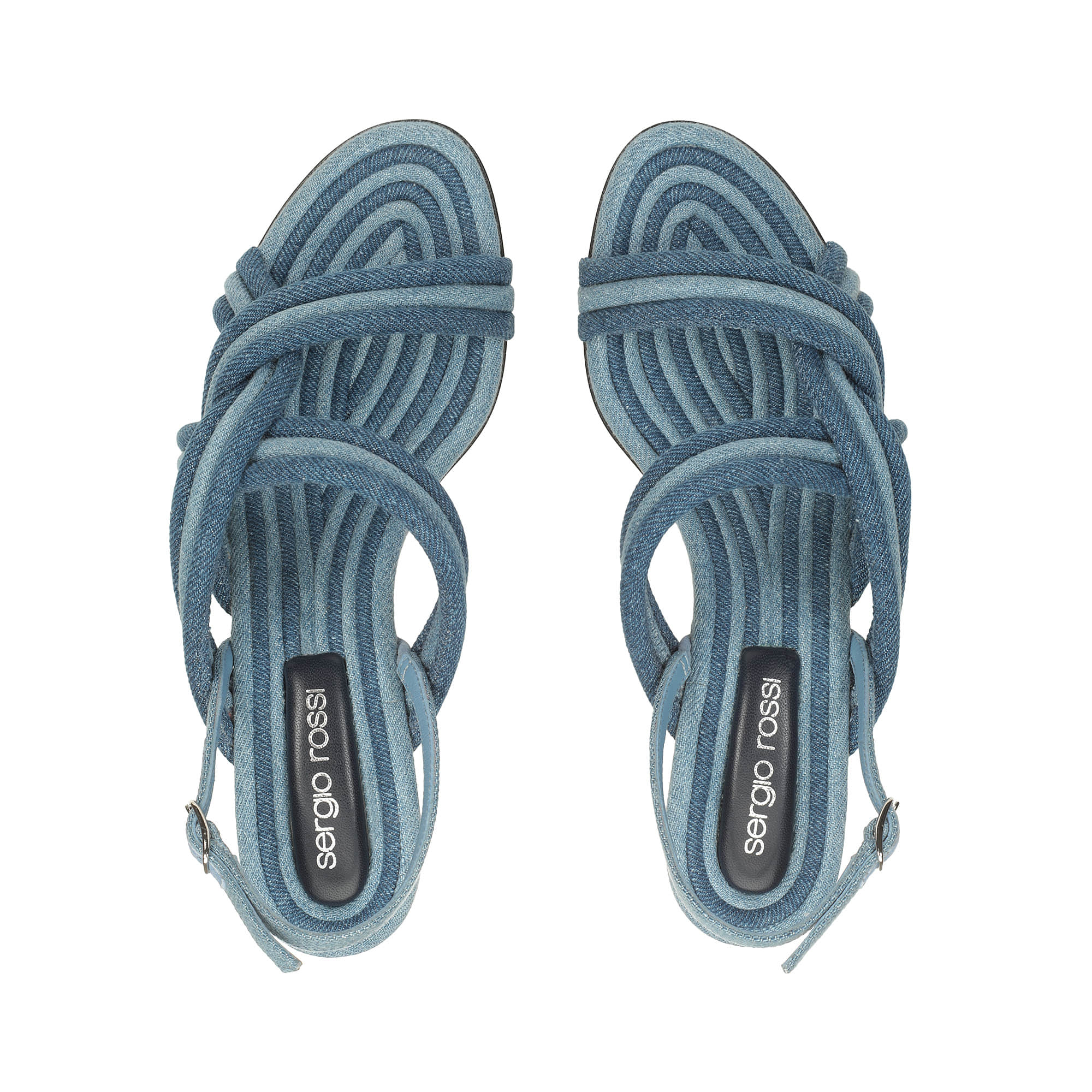 セルジオロッシ☆SR WATAMU サンダル インディゴ サンダル ブルー ミッドヒール: 50mm, sr Watamu - Sandals