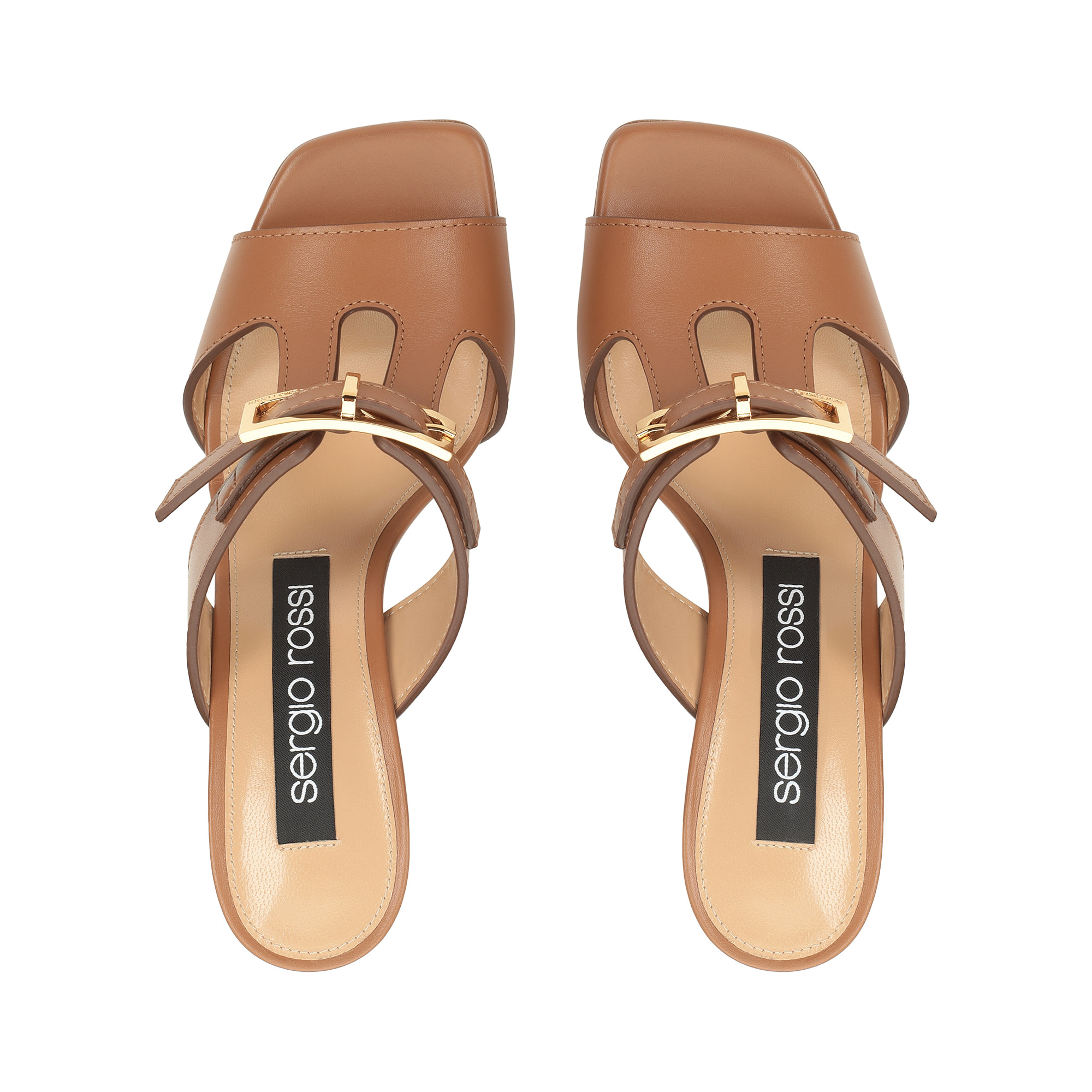 ★2025SS★【Sergio Rossi】 sr Nora - Flat sandals Macadamia Flat sandals Brown Low heel: 15mm, sr Nora - Flat sandals