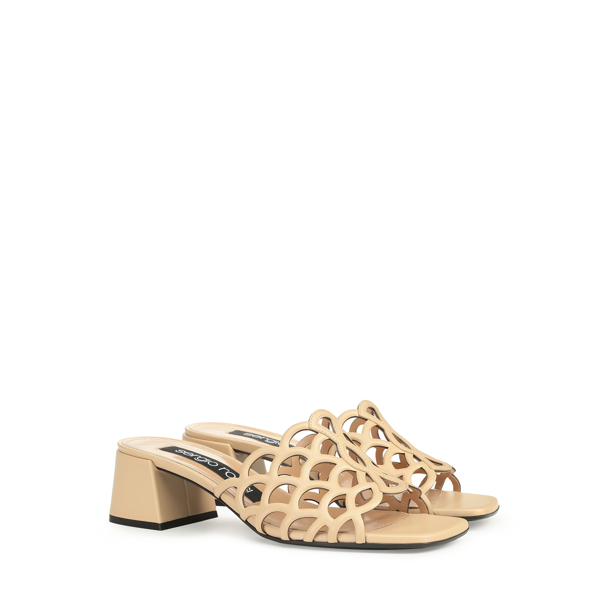 ★Sergio Rossi★sr Mermaid - Sandals Light Rose Sandals Beige Low heel: 45mm, sr Mermaid - Sandals Soft Skin