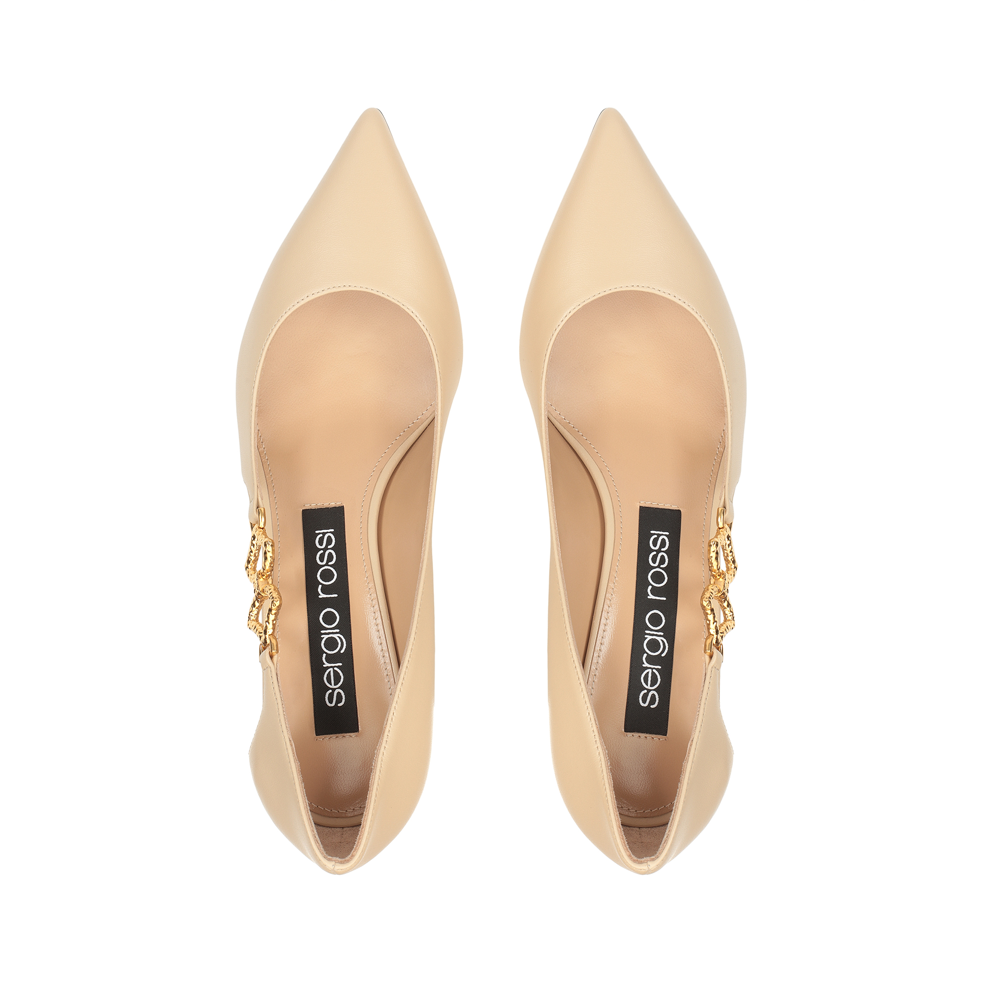 エレガント☆SS25新作【Sergio Rossi】sr Sea Scale-Pumps Chalk Pumps White Mid heel: 50mm, sr Sea Scale - Pumps Chalk
