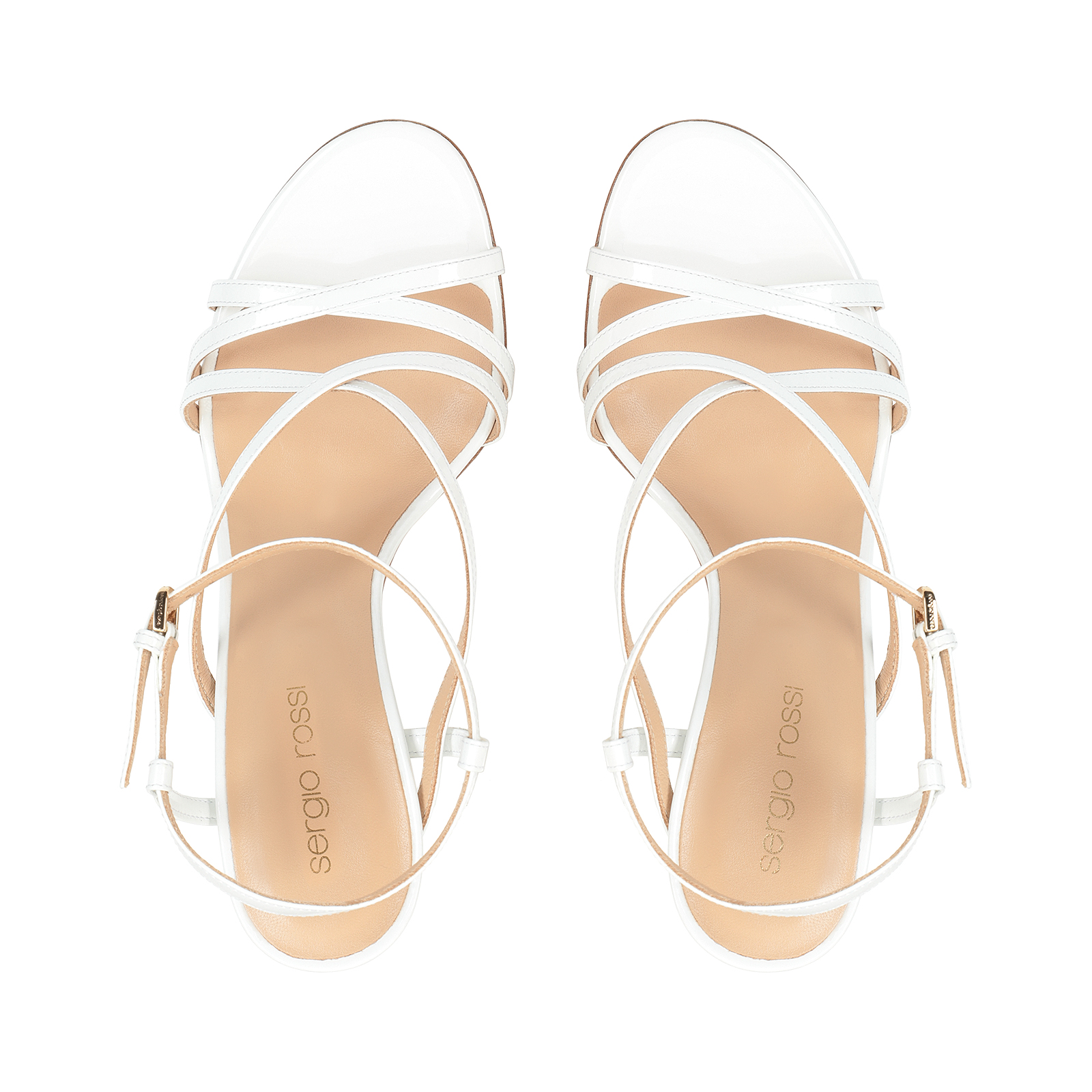 サンダル・ミュール Sergio Rossi Bon Ton Sandal Vernice Bright Skin 90mm Sandals White High heel: 90mm, Bon ton | Sergio Rossi