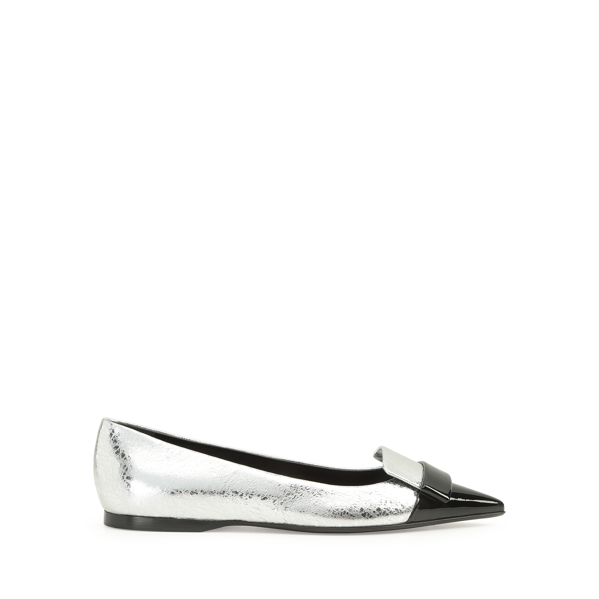 Ballerinas Grey Flat: 10mm, sr1 - Ballerinas Nero/Argento