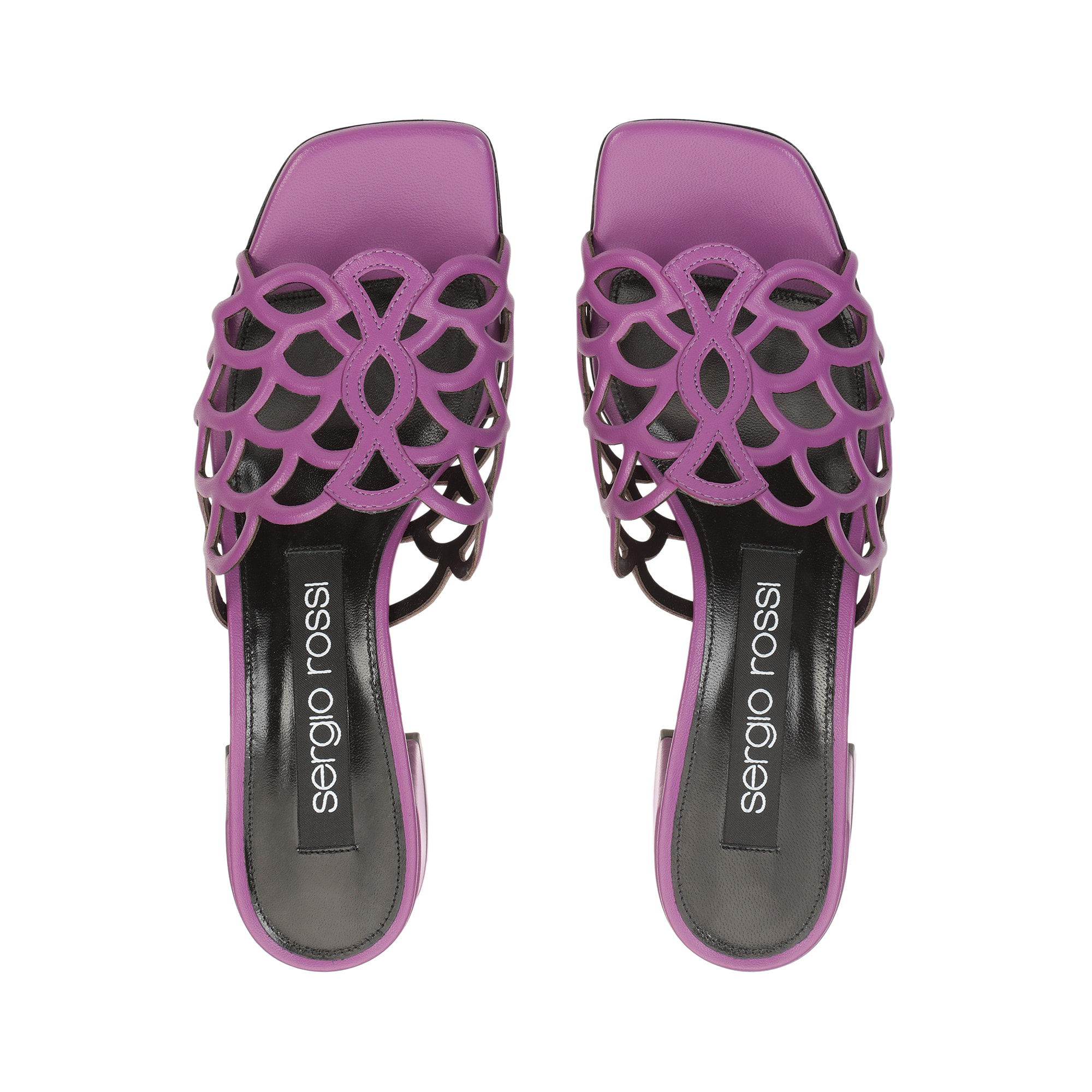 ★優美★Sergio Rossi★ sr Mermaid-Sandals Buganvilia Sandals violet Low heel: 45mm, sr Mermaid - Sandals