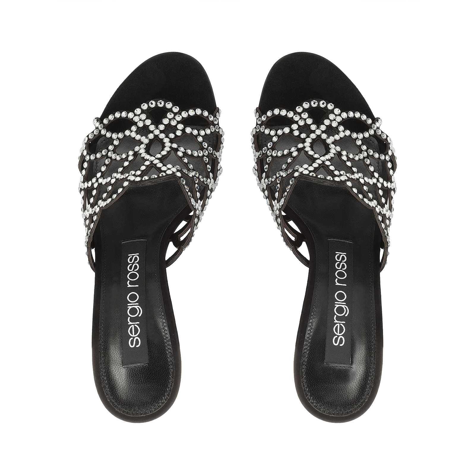 関税込 SERGIO ROSSI フラットサンダル Mermaid グリッター Sandals Black High heel: 90mm, sr Mermaid - Sandals Black