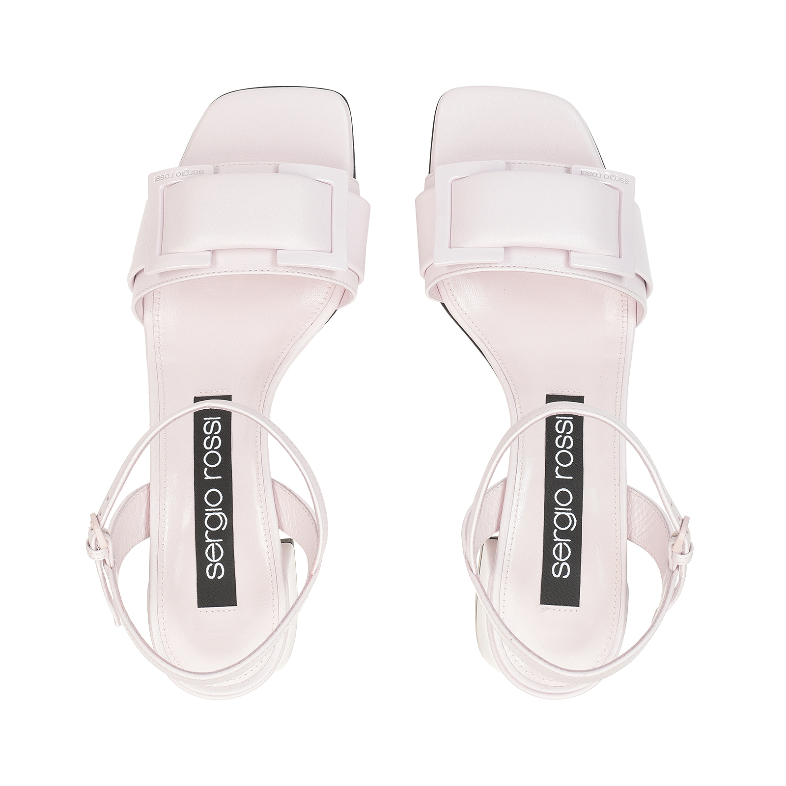 【Sergio Rossi】Sr Prince クリスタルバックル パンプス 45㎜ パンプス ヌード ローヒール: 45mm, sr Prince - Pumps Bright