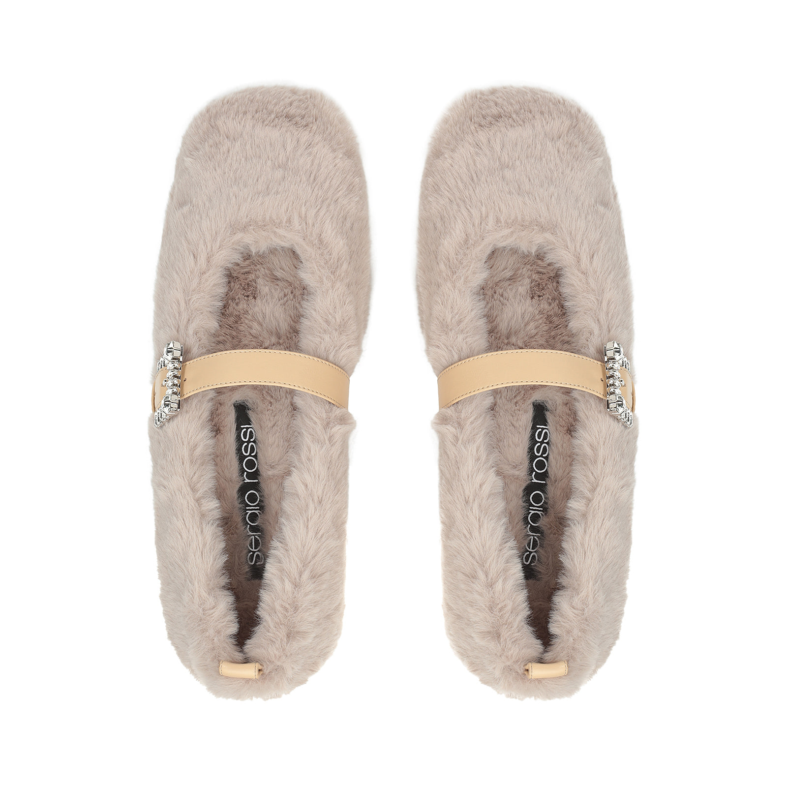 ★sale★【SergioRossi】srTwenty Buckle-Ballerinas white Ballerinas White Flat: 5mm, sr Twenty Buckle - Ballerinas