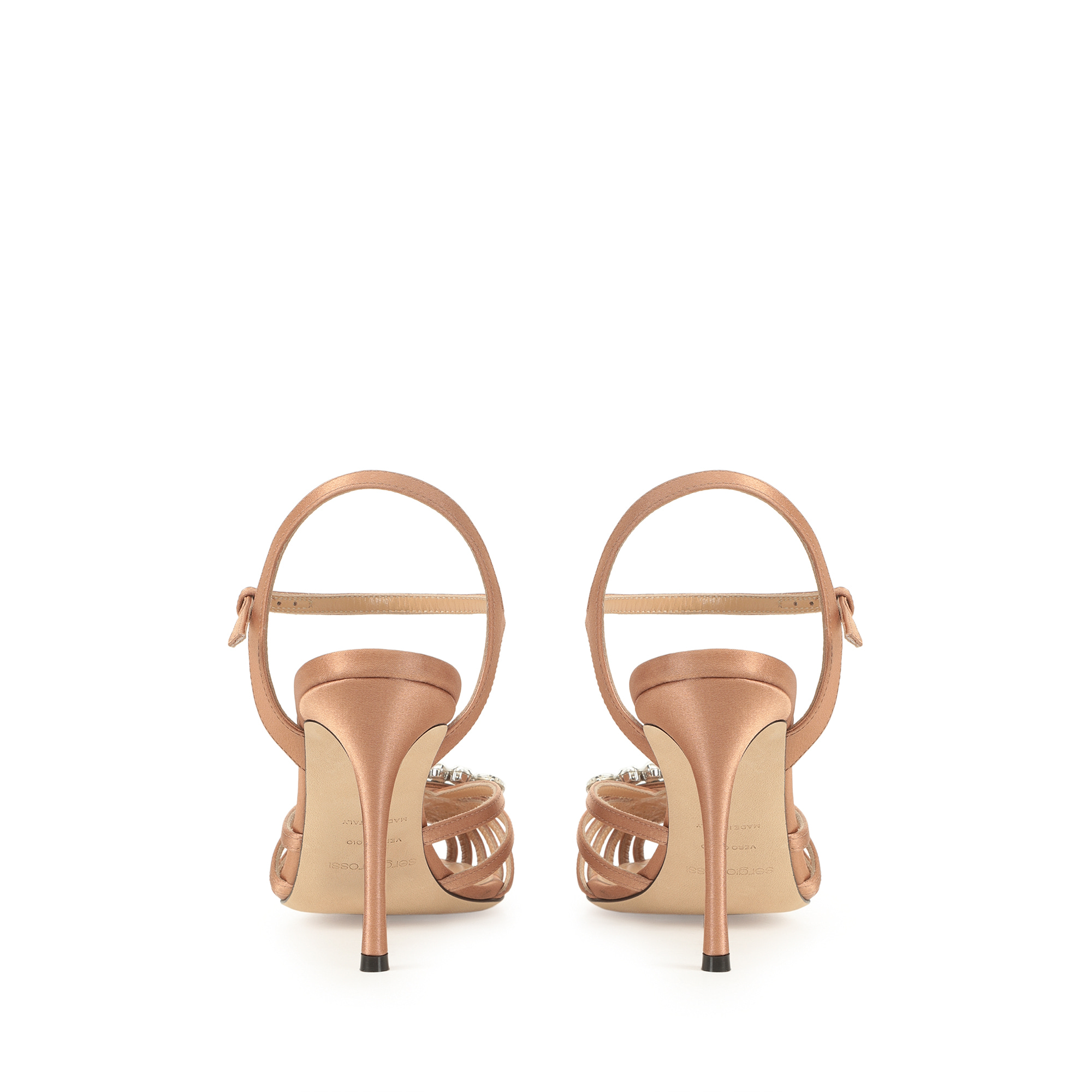 ★SS25 NEW★Sergio Rossi★sr Godiva Precious-Sandals Pecan Sandals Pink Mid heel: 75mm, Godiva - Sandals Bright Skin