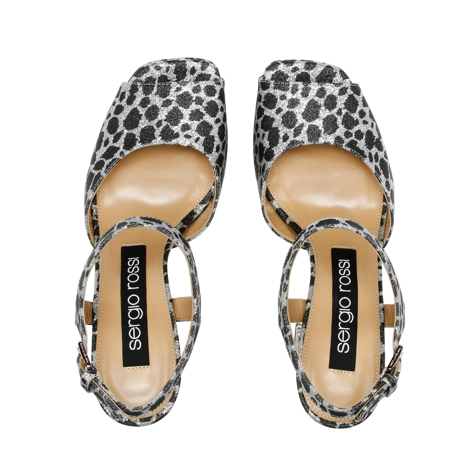 【Sergio Rossi】SR Monica サンダル 90㎜ヒール ロゴ シルバー サンダル ブルー ハイヒール: 90mm, sr Monica - Sandals Blue