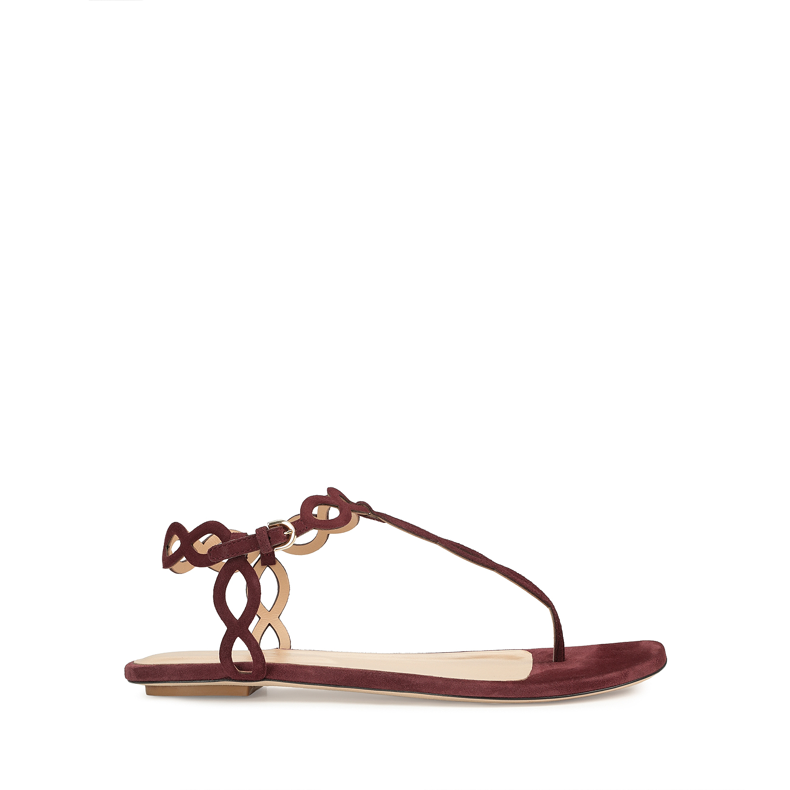 希少日本限定色【Sergio Rossi】 sr Mermaid-Flat sandalsカーキ サンダル レッド ローヒール: 15mm, sr Agate - Flat sandals