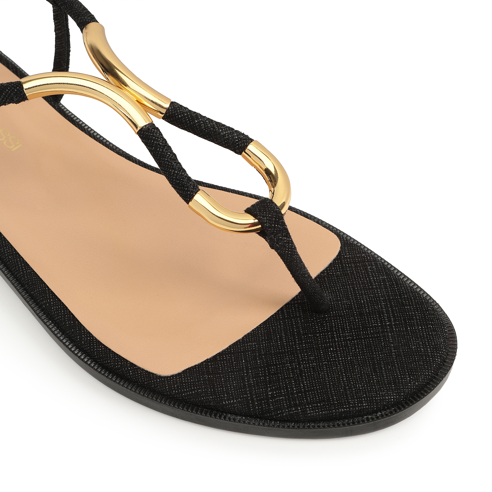 サンダル・ミュール Sergio Rossi SR Twist Flat Sandal  Nero Sandals Black Heel height: 5mm, Twist | Sergio Rossi