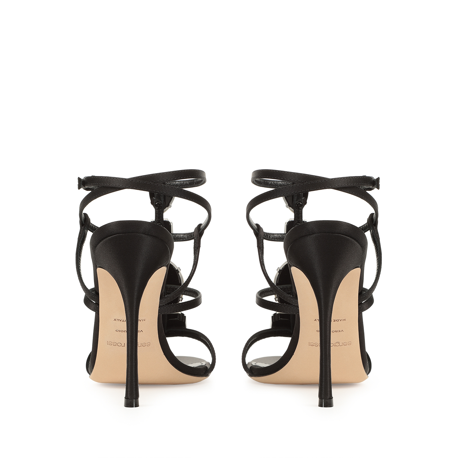 【Sergio Rossi】Sr Godiva opera satin ハイヒール 105mm Sandals Black High heel: 105mm, sr Godiva Opera | Sergio Rossi