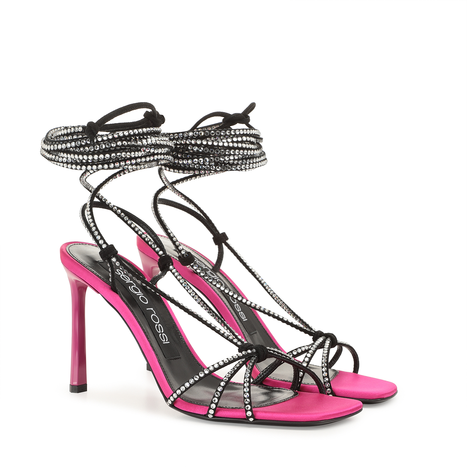 Sandals Pink High heel: 95mm, sr Dea Crystal | Sergio Rossi