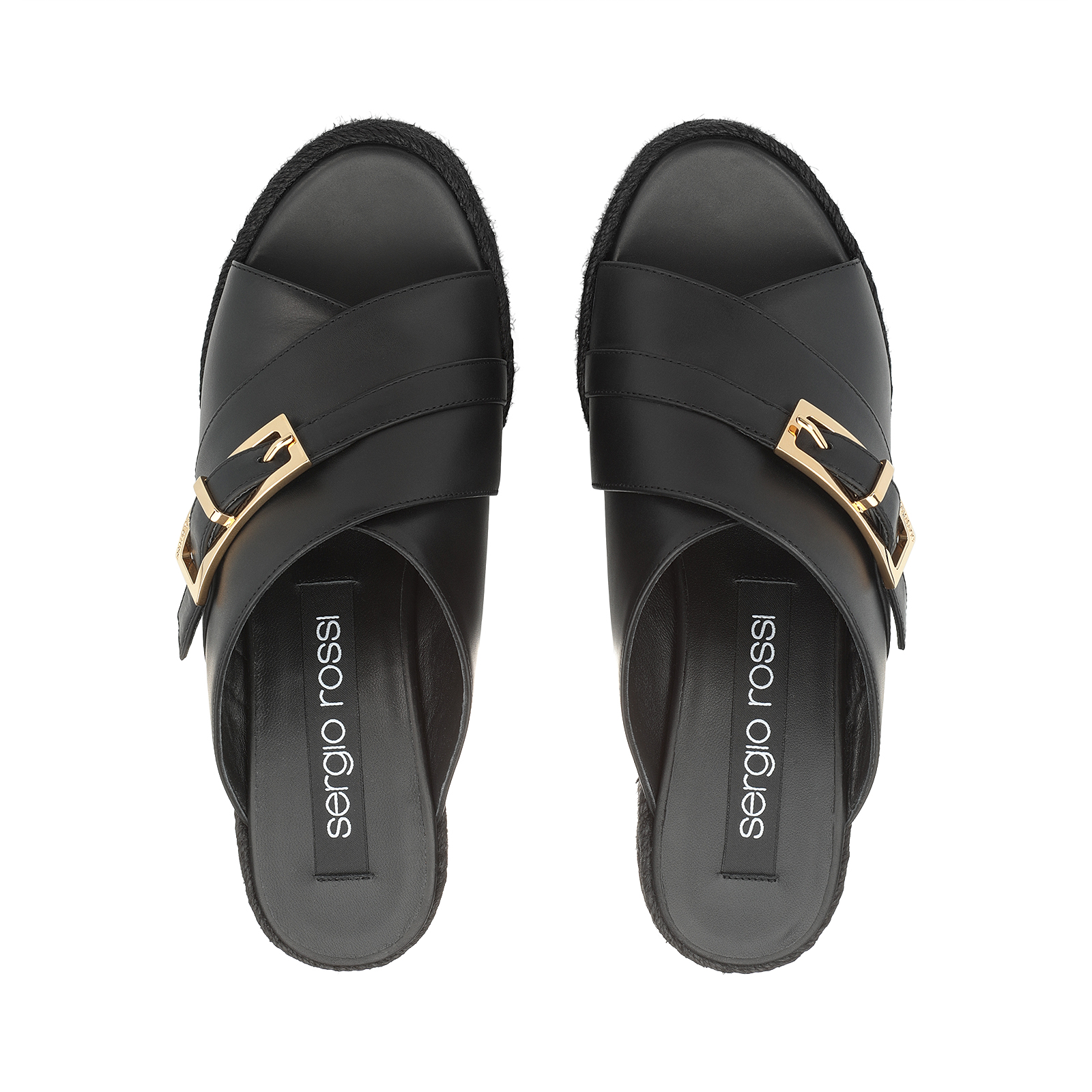 ウェッジ ブラック ミッドヒール: 50mm, sr Nora - Wedges Black