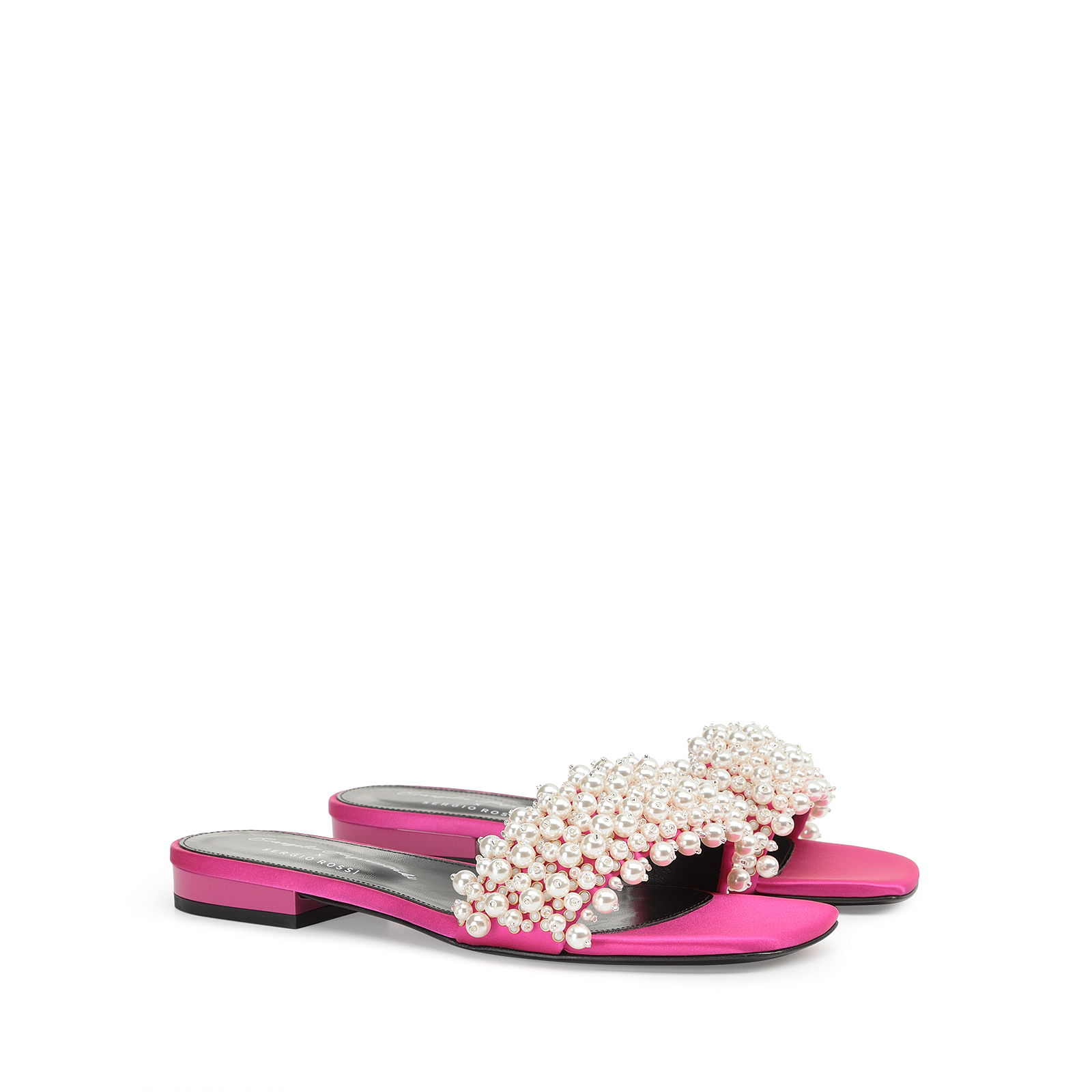 Sandals Pink Low heel: 15mm, Evangelie - Sandals Magenta | Sergio Rossi