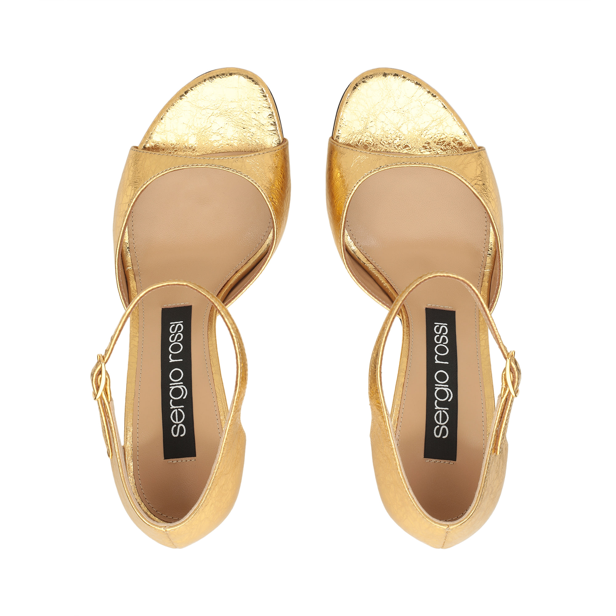 Sandals Yellow High heel: 90mm, Godiva - Sandals Gold
