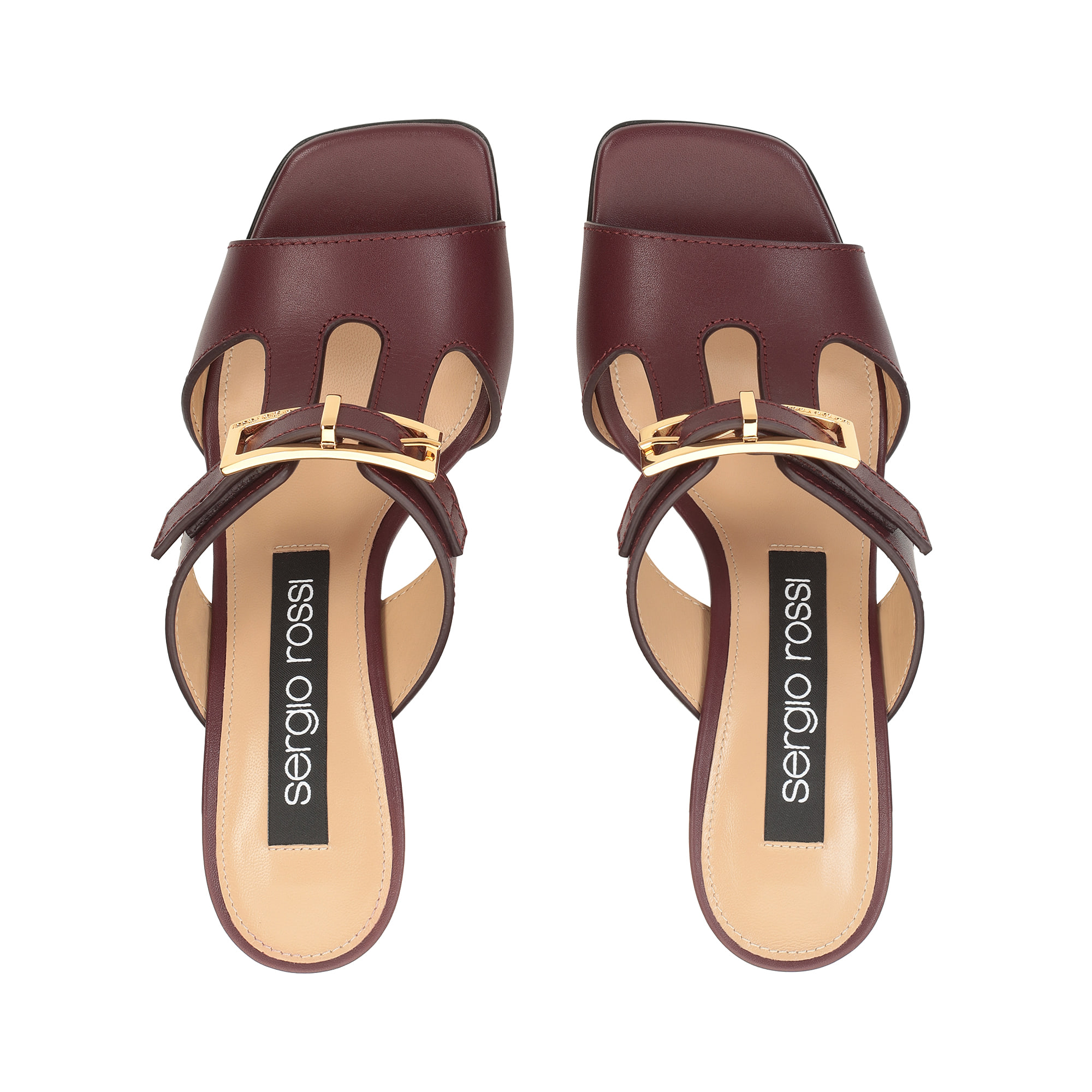 サンダル・ミュール Sergio Rossi Sr Nora Thong Sandals In Smooth Leather Sandals Red High heel: 80mm, sr Nora - Sandals Wine | Sergio