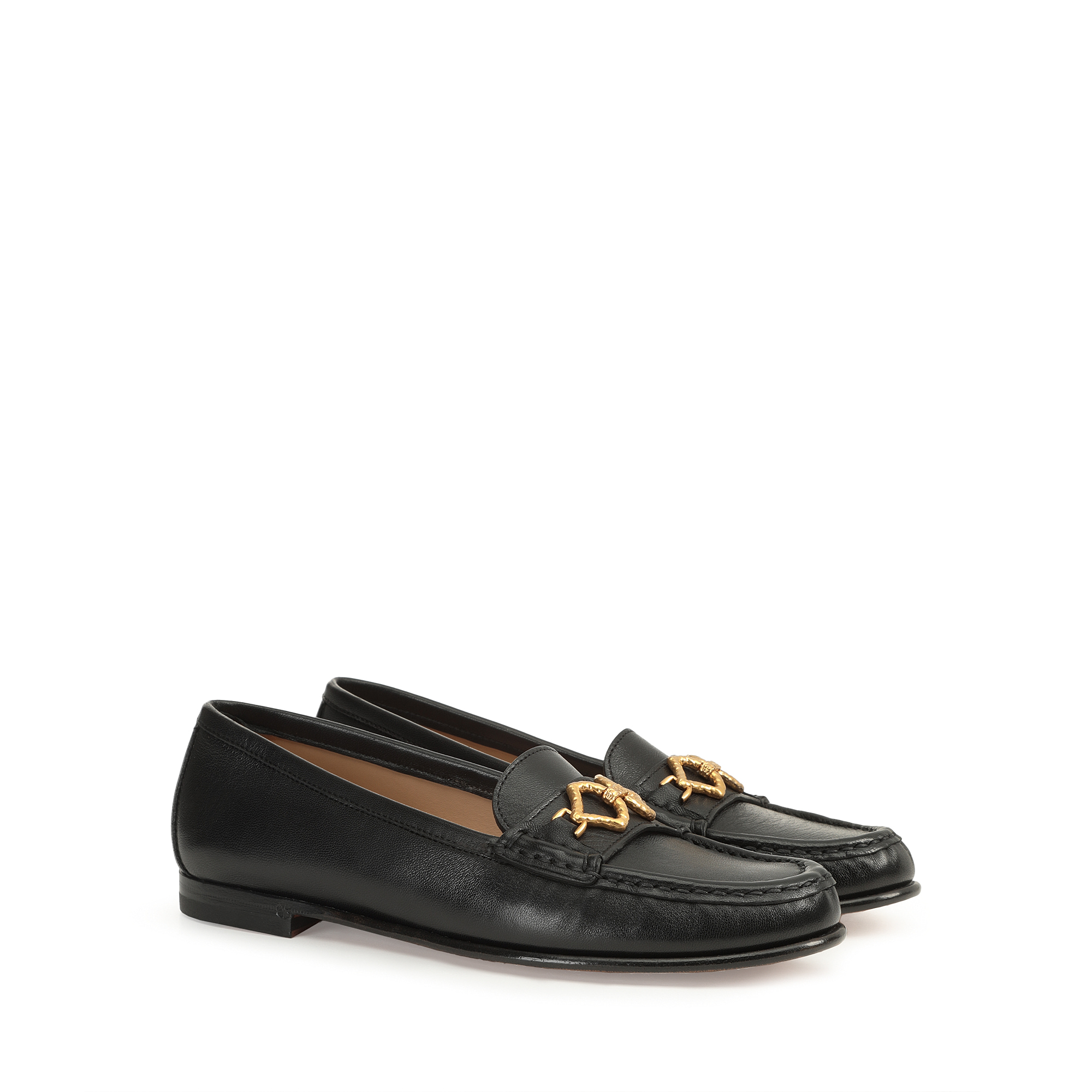 Loafers Black Low heel: 15mm, sr Sea Scale - Loafers Black